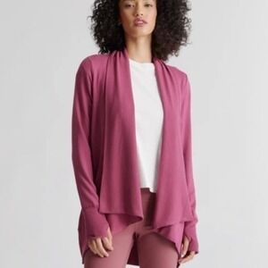 Quince French Terry Modal Cardigan Rose XL Duster Shawl Collar New With Tags